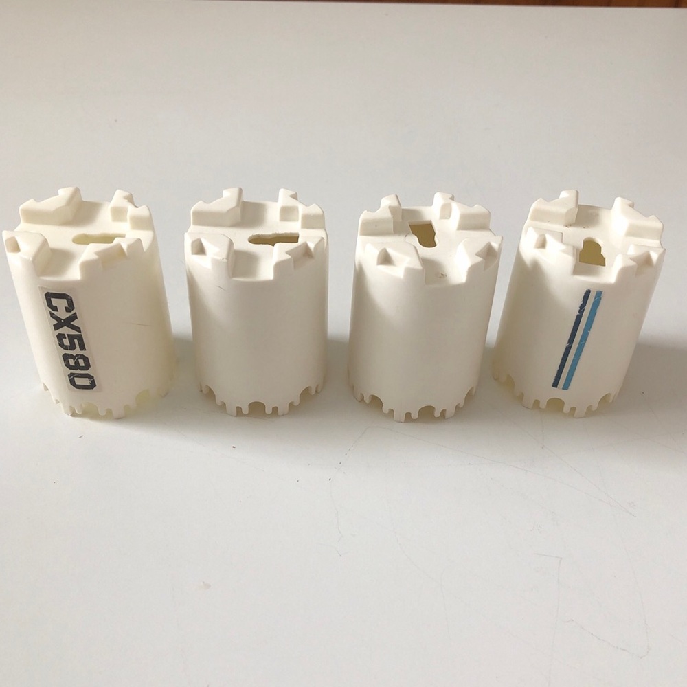 Lot 4 white Cylinders Vintage 1983 Fisher Price Construx Building Toys Parts